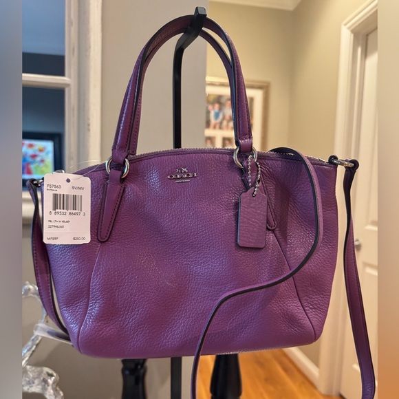 Coach - NWT - Mini Kelsey Pebbled Purple Leather 2017 #57563 No Call Outs - Picture 1 of 13